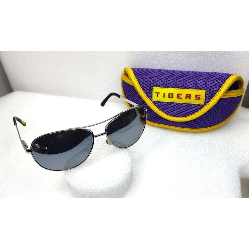 LSU Tigers Aviator Sunglasses with Purple & Gold eyeglass Case University